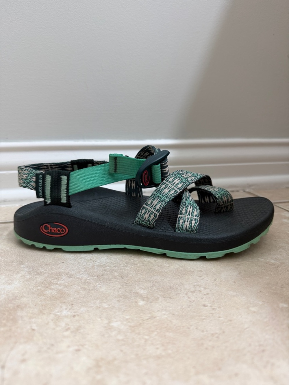 Chaco Women's Strap Sandal in Mint and Black